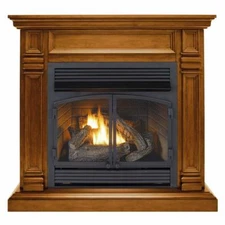 Duluth Forge Ventless Gas Fireplace With Mantel, 32K BTU, Remote, DFS-400R-2AS