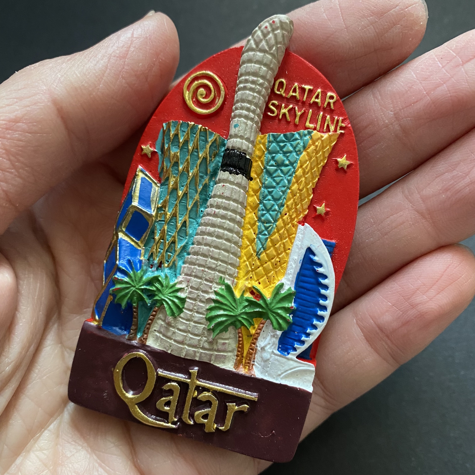 QATAR Skyline Tourist Tourism Travel Gift Souvenir 3D Resin Fridge