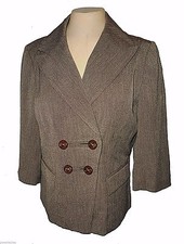 New Blazer, Josephine, double-breasted Brown Stretch New Washable MSRP- 129. 10