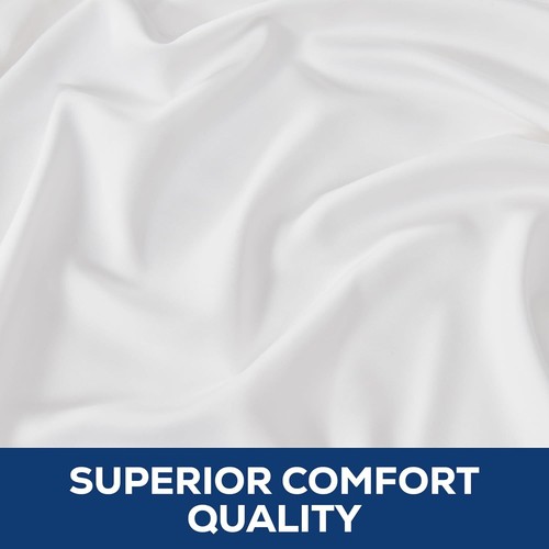 Linteum Textile Twin Flat Bed Sheets 250 Thread Count White