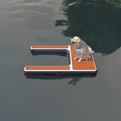 Non-Slip EVA Foam Inflatable Dog Ramp Dock Platform Floating with Pump - Picture 10 of 11