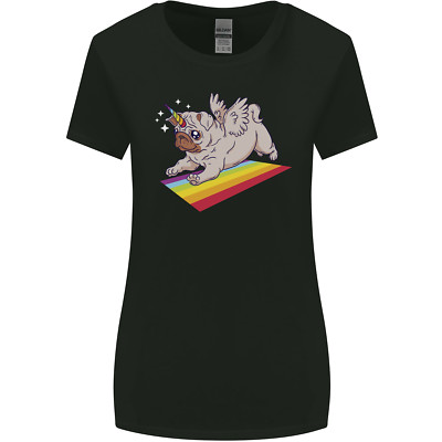 A Unicorn Pug Dog Womens Wider Cut T-Shirt