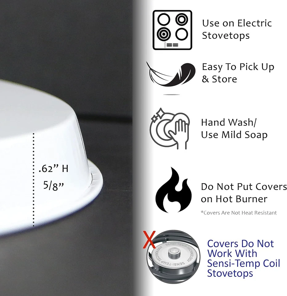 Cubiertas para quemadores de estufa eléctrica Reston Lloyd, juego de 4, gallo y hervidor de cobre Foto 4 de 4