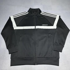 Adidas Itasca Trefoil Logo Three Stripe Black Track Jacket Men’s Size Large