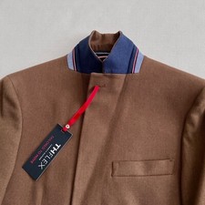 Giacca blazer cappotto sportivo marrone morbido Tommy Hilfiger Vicuna uomo nuovo con etichette $300 36R