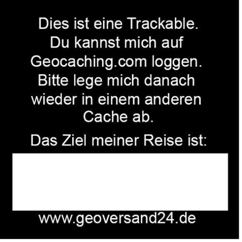 6 x Geocoin Einleger / Aufkleber Finderhinweis Stashnote Geocaching Trackable - Bild 1 von 1