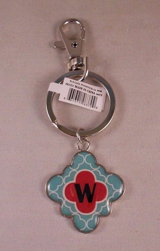 QUATREFOIL MONOGRAM KEYCHAIN, Choose Your Key Chain Initial! by Ganz - Picture 19 of 19