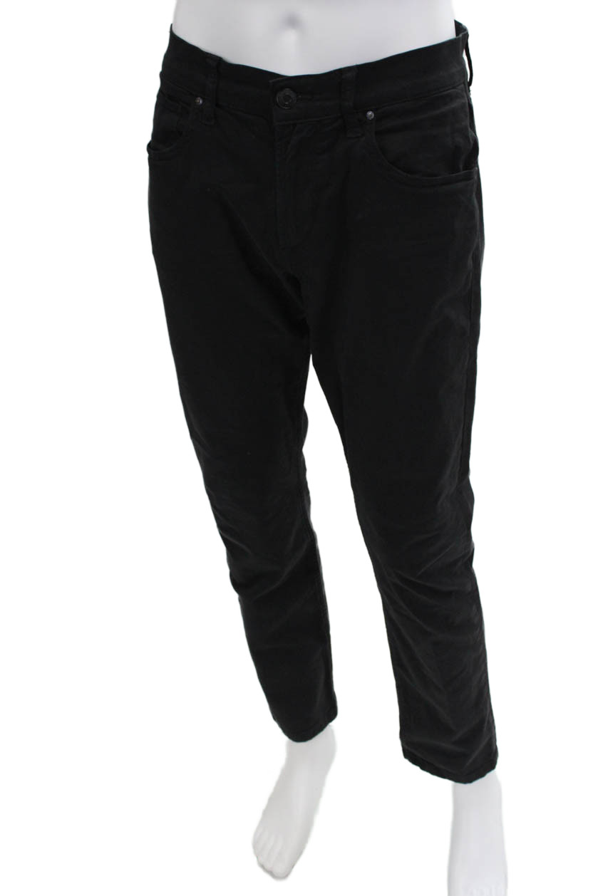Hudson Men Pants Black Button Solid 55% Cotton Mo… - image 2