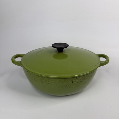 Le Creuset 24 Green Enameled Cast Iron Stockpot French Dutch Oven Pan Lid