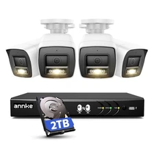 2MP Two-Way Audio Security Camera System, 8CH 3K Lite DVR, 4pcs 1080P CCTV Wh...
