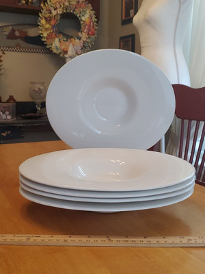 Slenda Syracuse China USA 11.5''×9.75'' 5 Royal Rideau Super Bowls 932 White   EUC