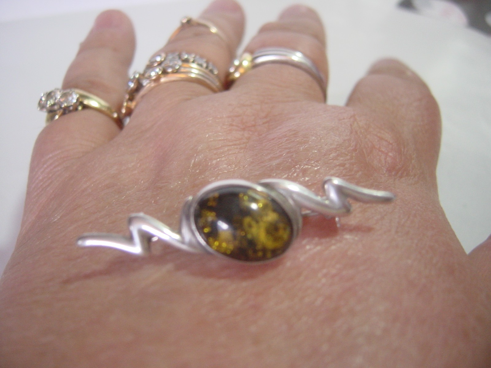 vintage solid silver hand made-pretty ornate broo… - image 10