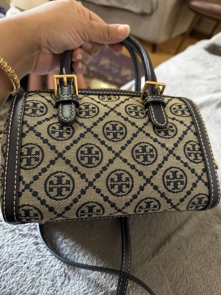 Tory Burch T Monogram Petite Barrel Bag, Small Tote, TB Bag - Image 1 of 4