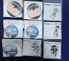 Dr.STONE Chrome Acrylic Stand & Pin Badge Set, Devil Style, New