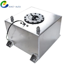5 Gallon Racing/street Fuel Cell Gas Tank+level Sender Drift/polished Aluminum