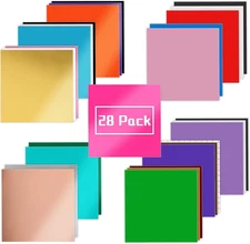 28 Pack Permanent Adhesive Vinyl Sheets Bundle, 23 Assorted Colors for Cutting
