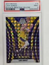 2024-25 Panini Mosaic Elevate Luka Dončić #16  /99 Yellow Reactive PSA 9