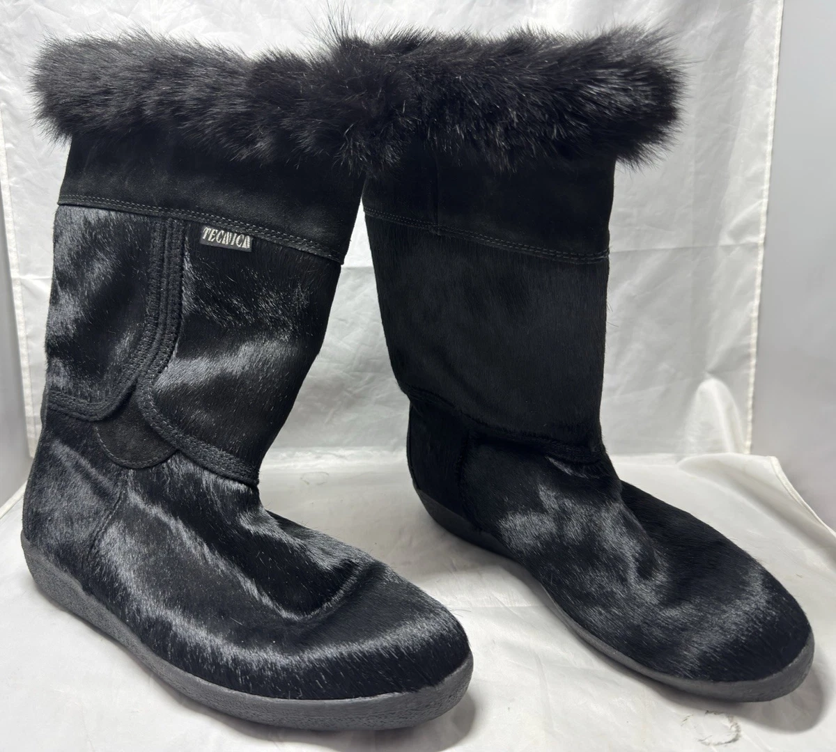 Tecnica Black Comfort Winter Leather Suede Zip Up Boots Size 11 Tecnica Leather Snow Boots - Black Boots, Shoes - WTECN20995  main image 3