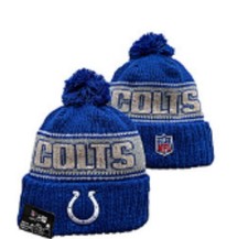 Indianapolis Colts New Era NFL Football Team Logo Beanie Sports Pom Winter Hat  