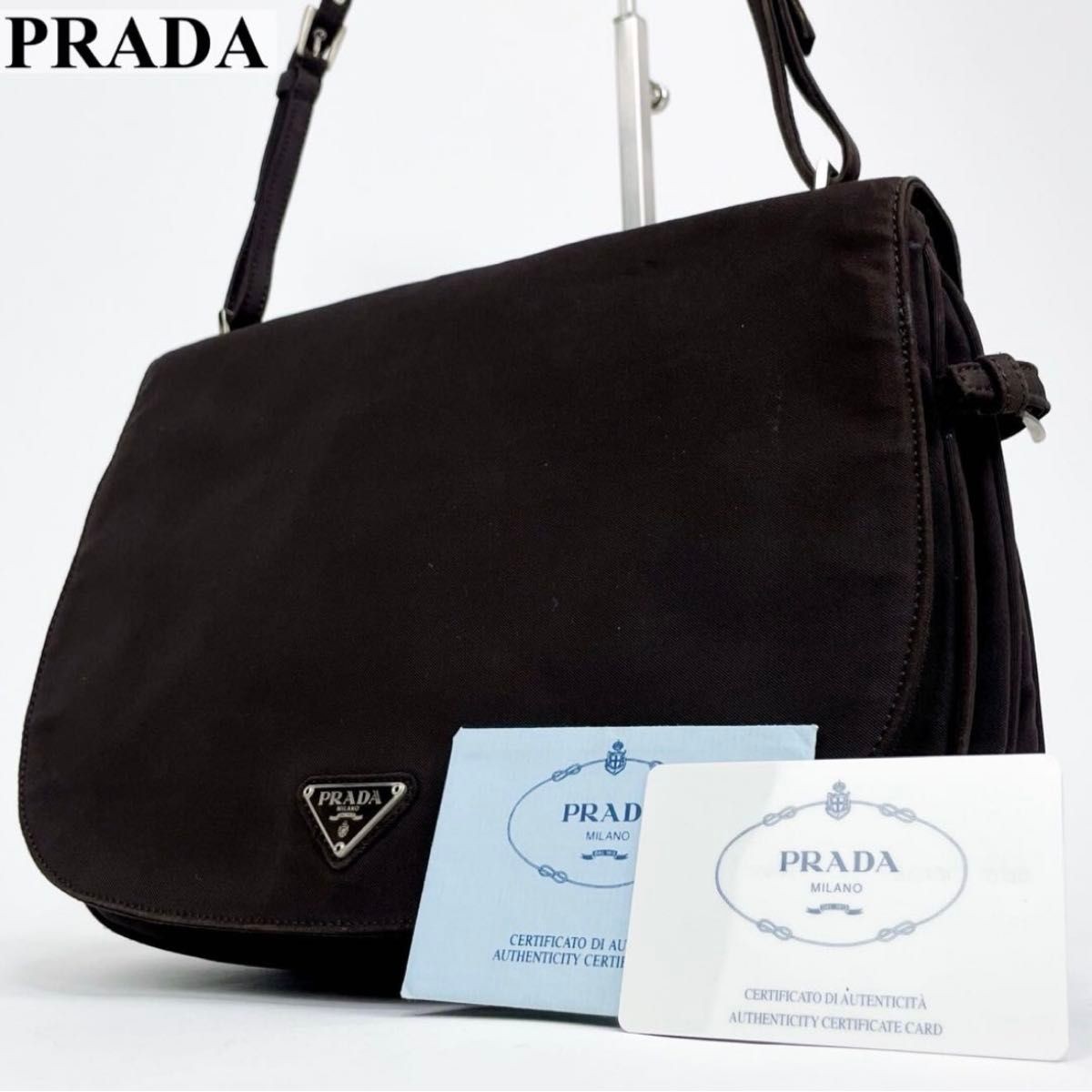 RARE PRADA Triangle Logo Shoulder Bag Crossbody with Adjustable Strap