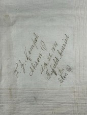 Handkerchief Presented & Used at Assassinated Pres. James A. Garfield's Burial