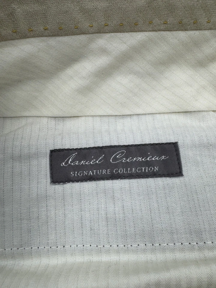 Daniel Cremieux Loro Piana Pants Men 40R 40x30 Brown Wool Pleated Cuffed Slacks - Image 3 of 4