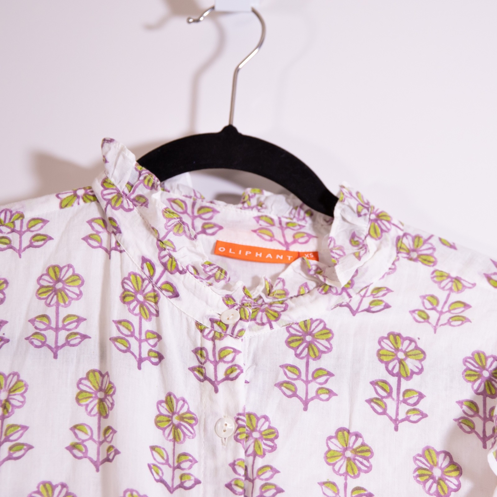 Oliphant Ruffle Collar Button Pullover Tiered Max… - image 2