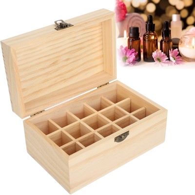 15 Slot Essential Oil Box Pine Display Anti Sunlight Essential Oil Storage C DON
