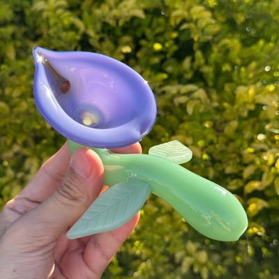 Calla Lily Glass Pipe Smoking Hand Spoon Pipe Tobacco Glass Smoke Bowl Gift