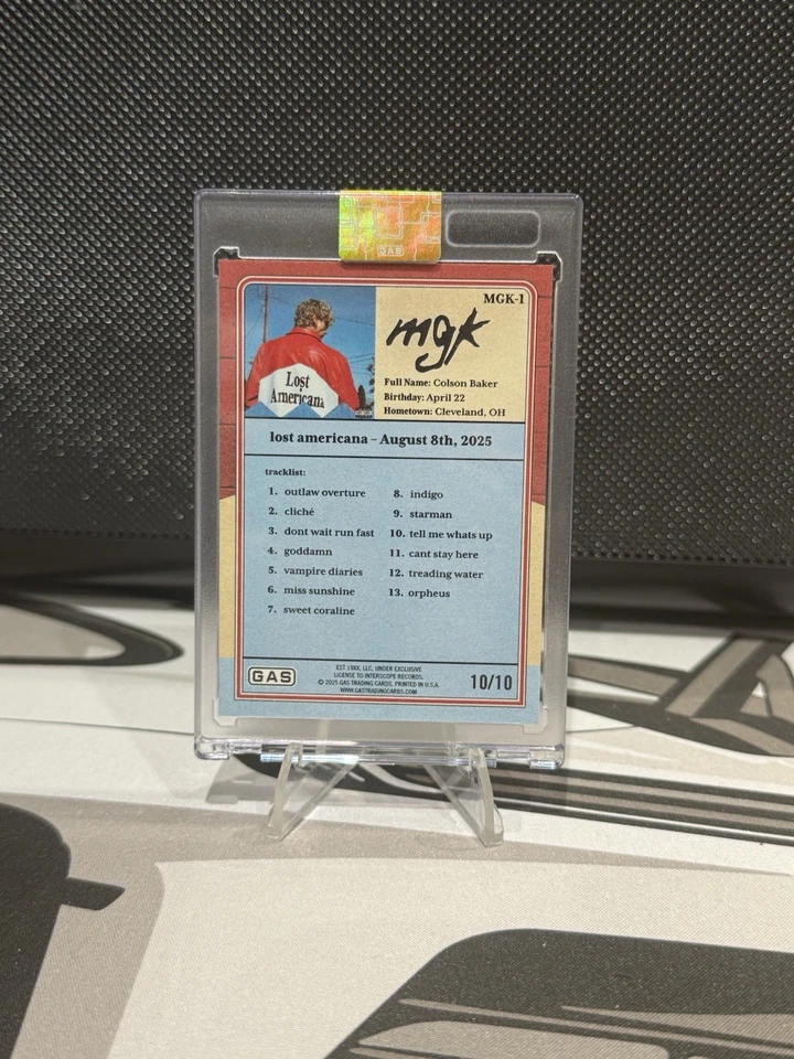 GAS Machine Gun Kelly Lost Americana Trading Card 10/10!! - Image 2 of 3