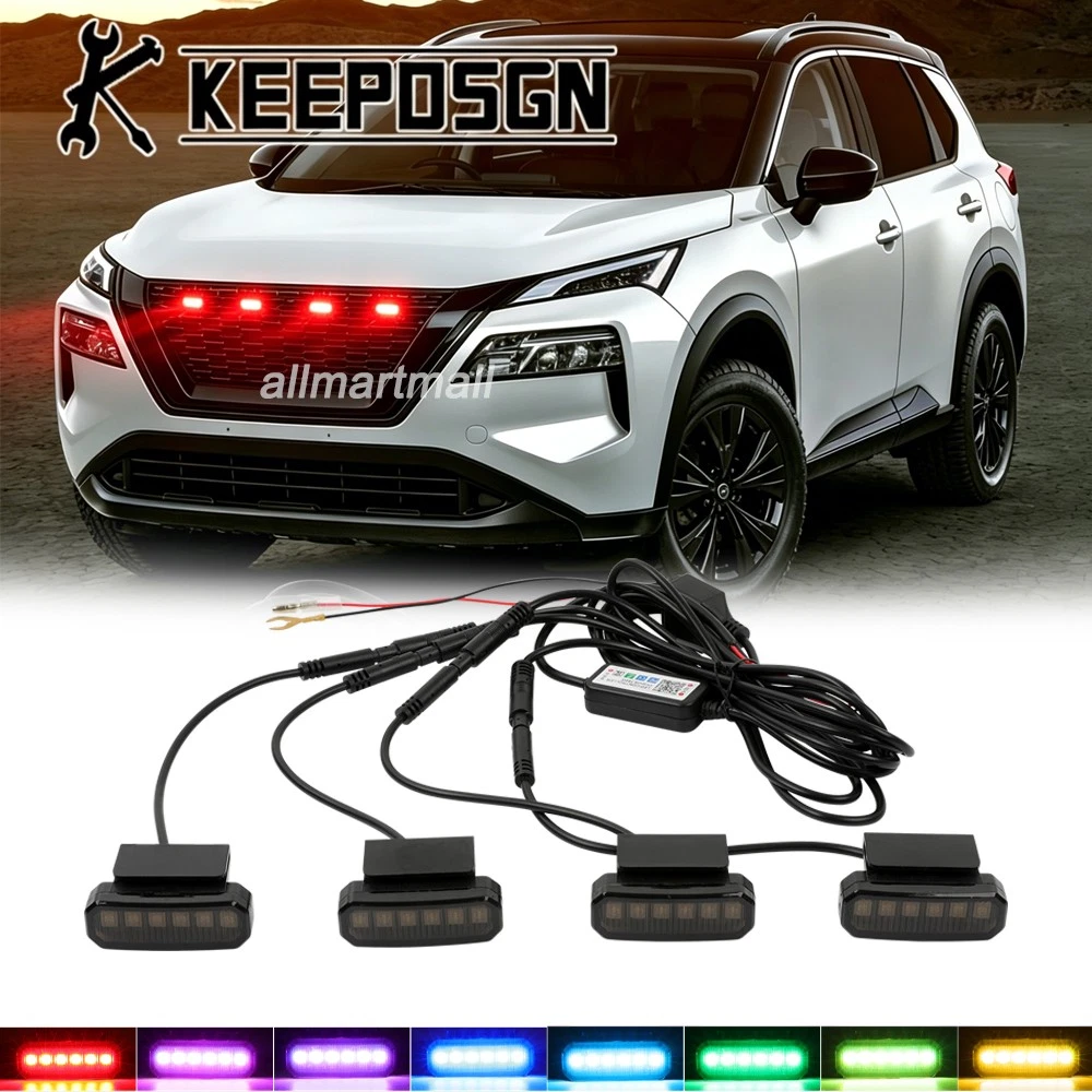 For Nissan Rogue SUV Front Grille LED Grill Lights RGB Multicolor Raptor Style