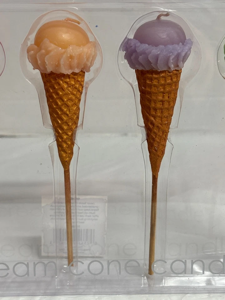 TAG Brand Ice Cream Cone Candles Set of 5 Colorful NEW - Image 3 of 4