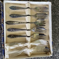 Vintage MS Ltd. EPNS Sheffield England "Loxley" Dessert/Pastry Forks (Set of 7)