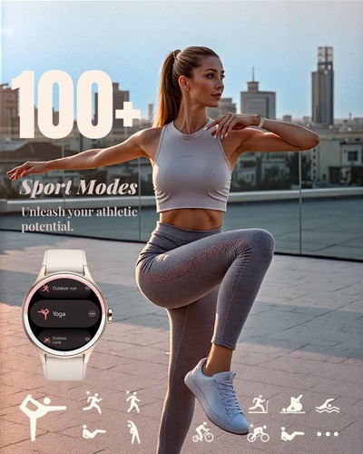 Smartwatch für Damen, Smartwatch kompatibel Android und iOS Handy, Antwort/Ma... - Bild 2 von 9