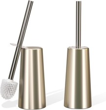 Toilet Brush and Holder- Stainl Steel Long Handle-Toilet Bowl Brush for