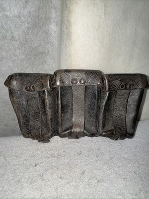 Original WWII German Army Wehrmacht Combat K98 Ammo Pouch Maker Marked KVZ 1943