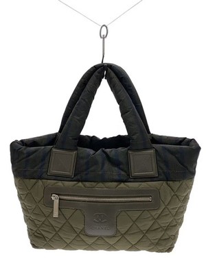 CHANEL Tote MM Coco Cocoon Nylon Coco Mark KHK Nylon KHK