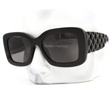 Chanel Sunglasses Polished Black Polarized Pale Gold CC ch5483A 622/T8 No Case