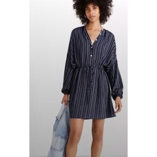 Madewell x Christy Dawn Striped Bonnie Mini Dress in Blue Size Small