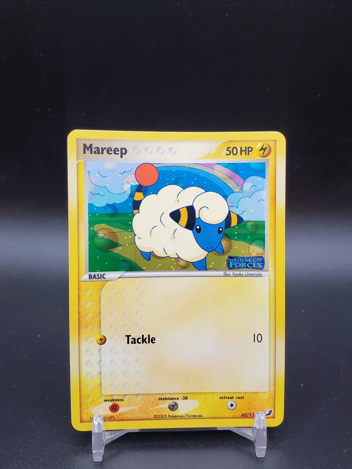 Mareep 62/115 EX Unseen Forces Reverse Holo LP/NM Pokemon Card 