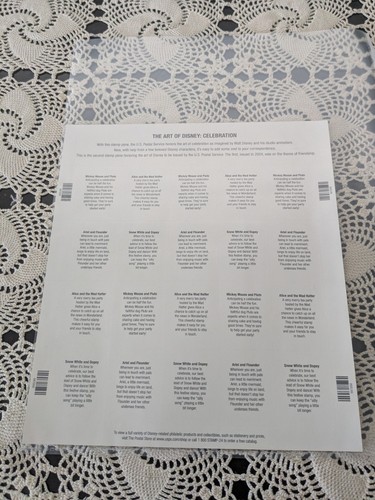 The Art Of Disney Collectible Stamps 4 Designs 20 Per 5 Sheets.37/.37/.37/.41/42 - Picture 5 of 9