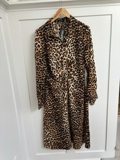 Boohoo Size 18 Leopard Print Midi Dress Shirt New Black Brown