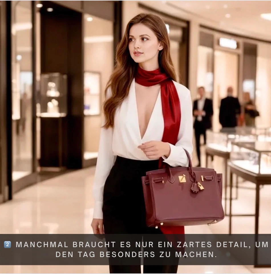 Halstuch 100% Seide Damen Stilvoll Hochzeit Seidentuch Damenschal grau Herbst - Bild 4 von 4