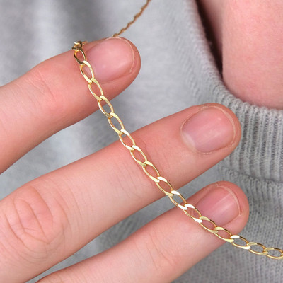 9ct Yellow Gold 2.6mm Solid Long Curb Necklace Chain 18'' / 45cm (0071)
