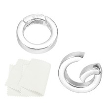 12mm 925 Sterling Silver Spring Gate Rings, 2Pcs Plat Round Clasps, Silver Tone