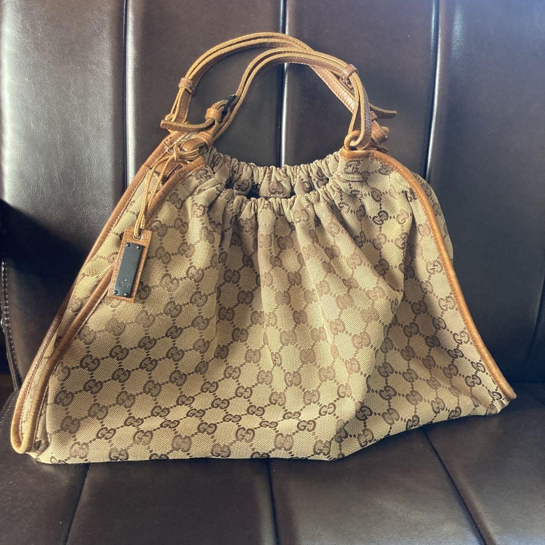 Gucci Logo Canvas Tote Bag Designer Shoulder Handbag Fashion Purse