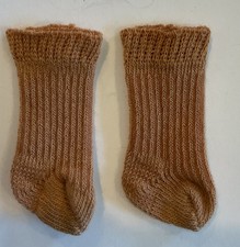 Pair Of Tan Cotton Socks For Dolls
