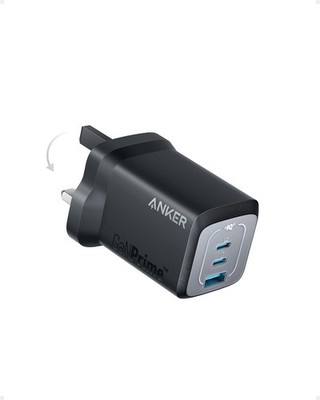 USB C Stecker, Anker GaN Ladegerät, 67W 3-Port GaNPrime faltbar, schwarz 