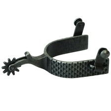 Weaver Leather Black Rasp Western Spurs for Men - 2 Shank, 10-Point Rowel, 1