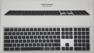 ORIGINAL APPLE MAGIC KEYBOARD MIT ZIFFERNBLOCK TOUCH ID SCHWARZ KABELLOS A2520